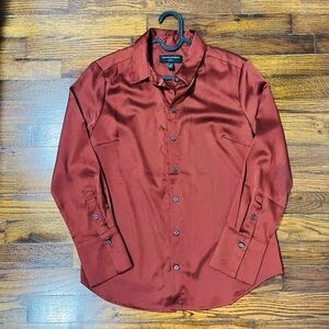 NWOT Banana Republic Classic Fit Satin Blouse (Orange) - Size Small